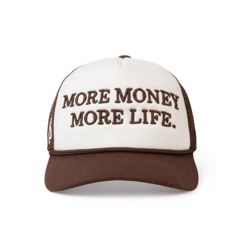 MORE MONEY TRUCKER HAT IN BROWN