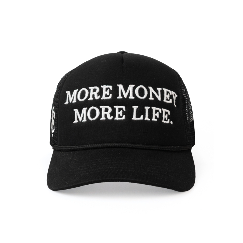 MORE MONEY TRUCKER HAT IN BLACK