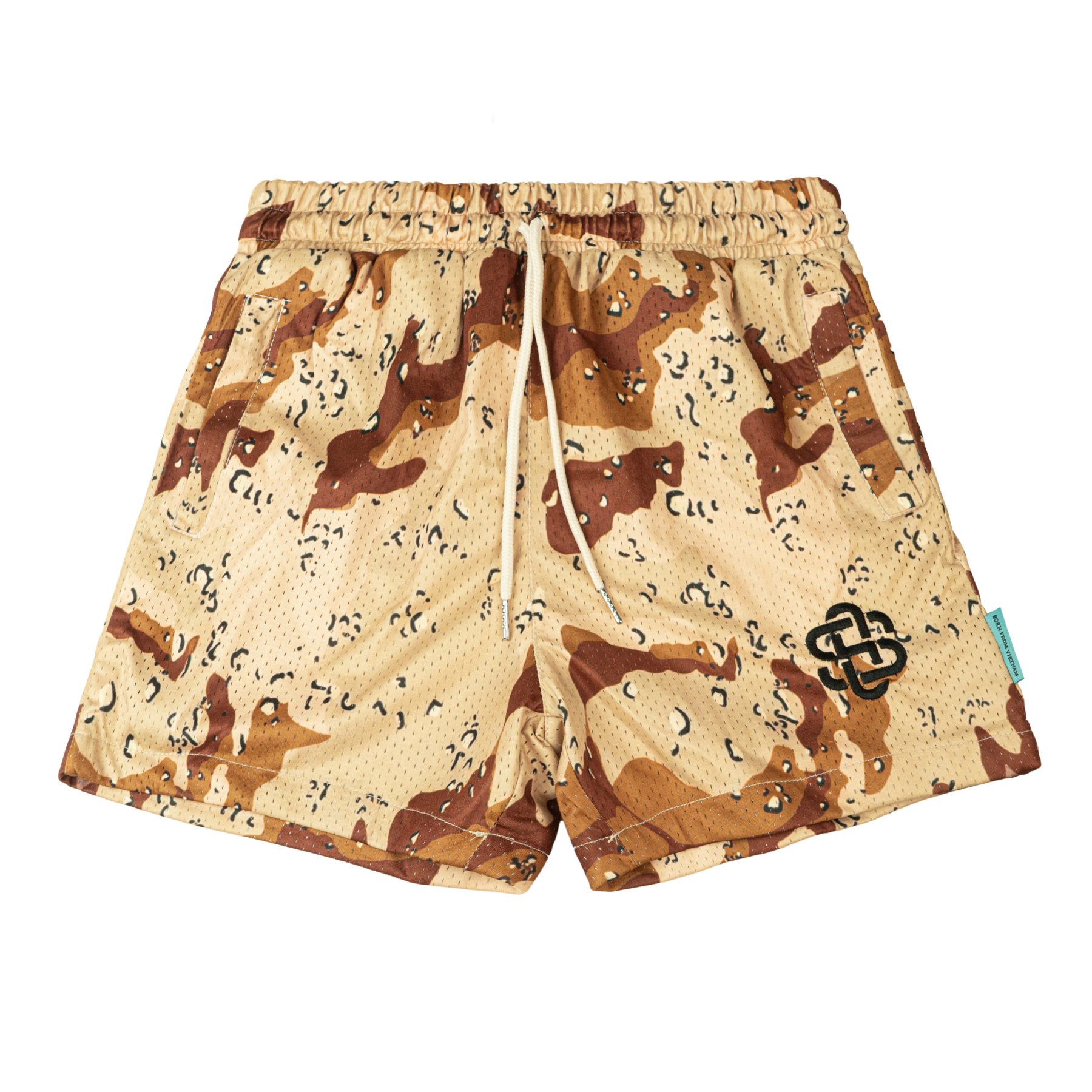 CAMO MESH SHORT IN BEIGE